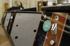Turnstiles in the subway