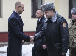 Arseniy Yatsenyuk and Petr Poroshenko