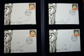 Presentation of postage stamp "memory of the heroes of Heaven hundreds"