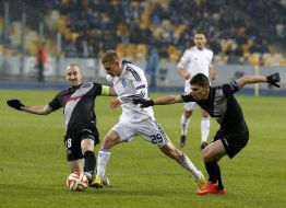 Soccer match. FC Dinamo (Kiev) 3:1 FC "Guingamp" (France)