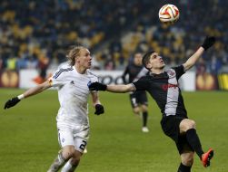 Soccer match. FC Dinamo (Kiev) 3:1 FC "Guingamp" (France)