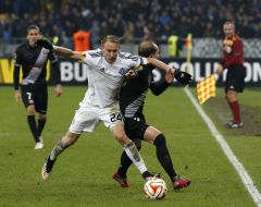 Soccer match. FC Dinamo (Kiev) 3:1 FC "Guingamp" (France)