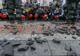 Participants in the rally near the Verkhovna Rada of Ukraine