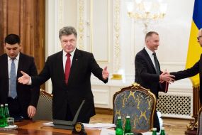 Vladimir Groisman, Petr Poroshenko and Boris Lozhkin
