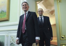 Arseniy Yatsenyuk  and Philip Hammond
