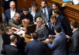 People's deputies blocked the tribune of parliament