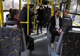 The passengers in the bus