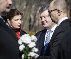 Марина Порошенко, Петр Порошенко и Арсений Яценюк