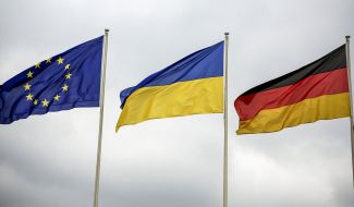 Flags of the European Union, Ukraine and Germany