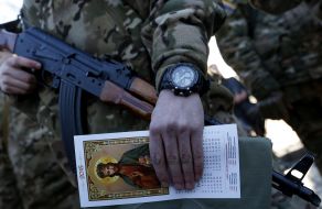 Отправка бойцов батальона "Сич" в зону АТО