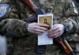 Отправка бойцов батальона "Сич" в зону АТО