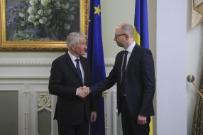 Arseniy Yatsenyuk and Thorbjorn Jagland 