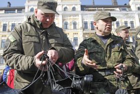 Soldiers of volunteer battalion Donbass