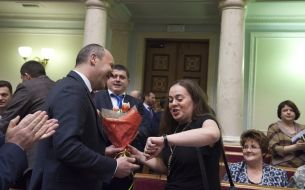 Andrey Parubiy and Elena Masorina
