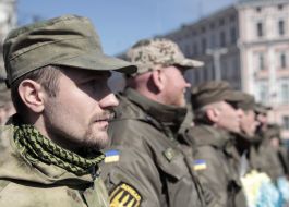 Soldiers of volunteer battalion Donbass