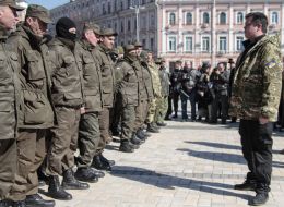 Soldiers of volunteer battalion Donbass