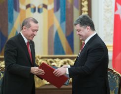 Petro Poroshenko and Recep Tayyip Erdogan