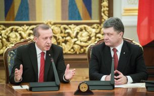 Petro Poroshenko and Recep Tayyip Erdogan