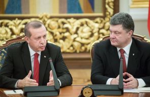 Petro Poroshenko and Recep Tayyip Erdogan