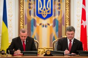 Petro Poroshenko and Recep Tayyip Erdogan