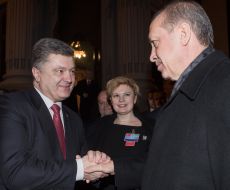 Petro Poroshenko and Recep Tayyip Erdogan