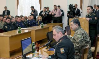 Victor Muzhenko, Petr Poroshenko and Stepan Poltorak