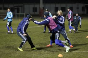 Training of football team of Ukraine 