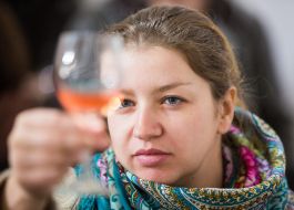Woman with a glass of wine