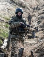 Servicemen at the landfill