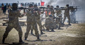 Servicemen at the landfill