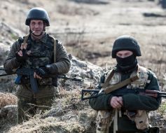 Servicemen at the landfill