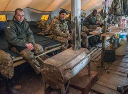 Servicemen at the landfill