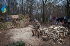 Servicemen at the landfill