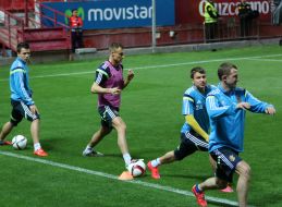 Eugene Konoplyanka, Vyacheslav Shevchuk, Ruslan Rotan and Aleksandr Kucher