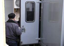 Paddy wagon near Pechersk district court