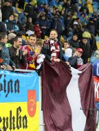 Fans of national team of Latvia