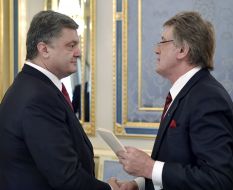 Petro Poroshenko and Viktor Yushchenko