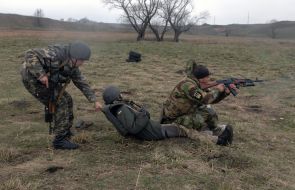 Training maneuvers of the Donbass battalion