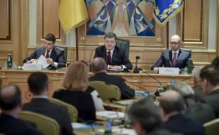 Vladimir Groysman, Petr Poroshenko and Arseniy Yatsenyuk