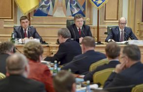 Vladimir Groysman, Petr Poroshenko and Arseniy Yatsenyuk