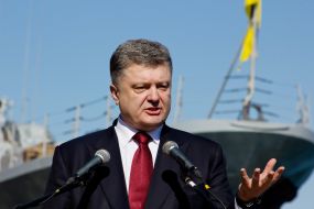 Petr Poroshenko on the frigate "Hetman Sahaidachny"
