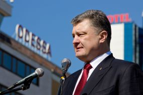 Petr Poroshenko on the frigate "Hetman Sahaidachny"