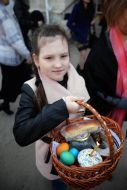 Girl holding Easter basket