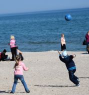 Children playing volleyball