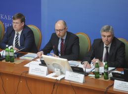 Pavel Rozenko, Arseniy Yatsenyuk and Alexey Miroshnichenko