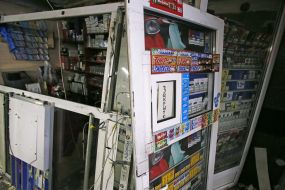 Defeated cigarette kiosk