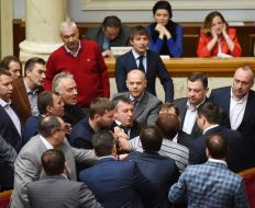 The fight at a meeting of the Ukrainian Parliament