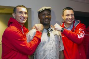 Wladimir Klitschko, Vitali Klitschko and Lennox Lewis 
