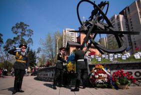 The memorial complex "Monument to victims of the Chernobyl tragedy"