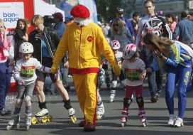 Children on roller skates